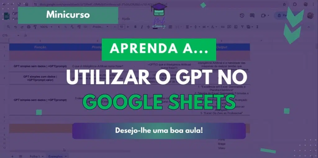 Aula grátis GPT no Google Sheets